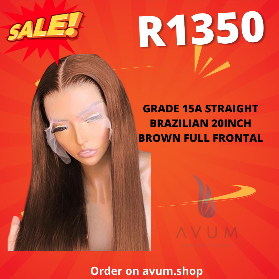 Brown 20Inch straight full frontal