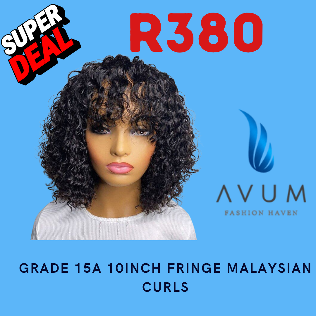 10inch fringe Malaysian curls