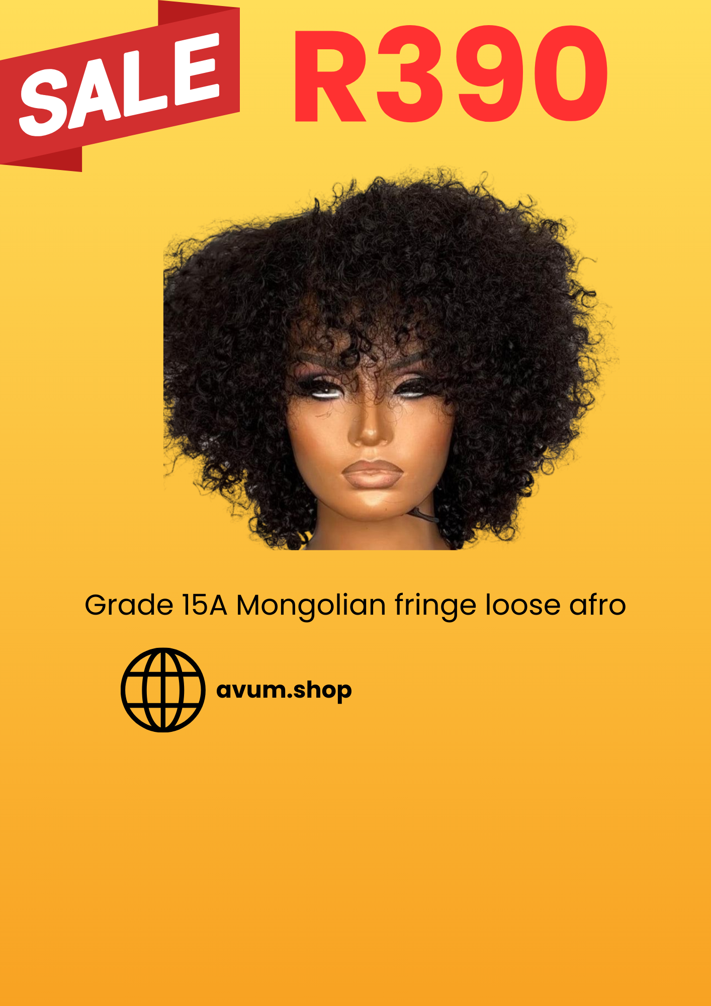 Fringe Mongolian loose Afro