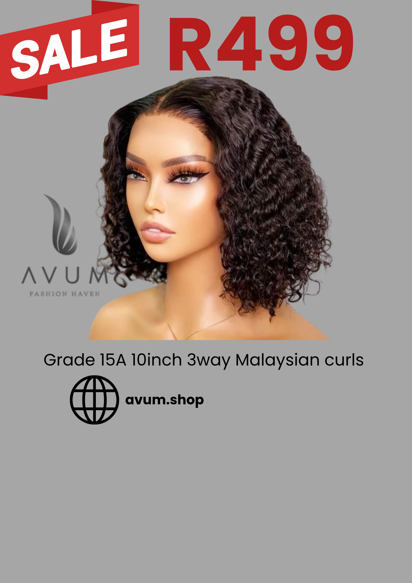 3way 10inch Malaysian curls