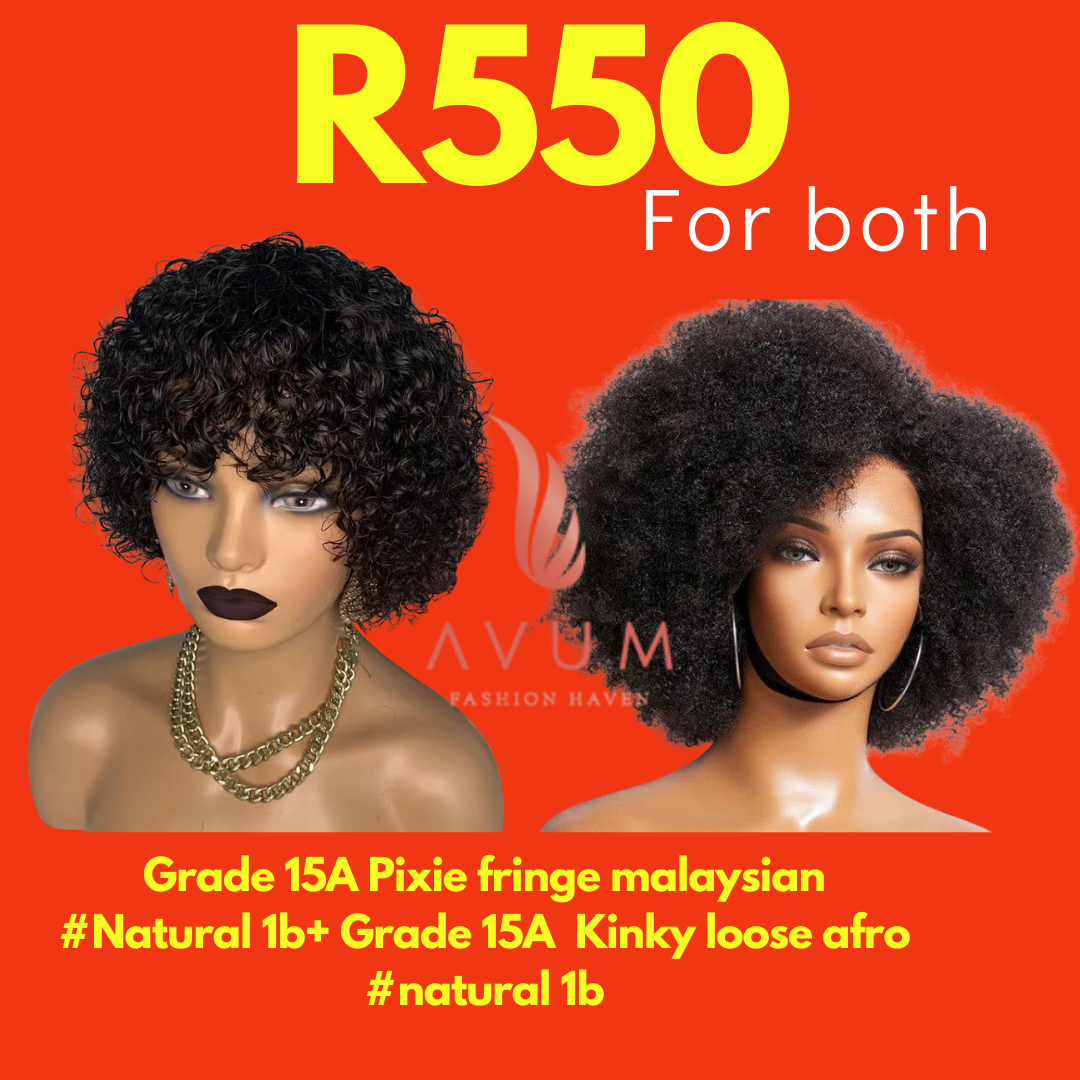 Fringe Malaysian pixie+ kinky loose Afro