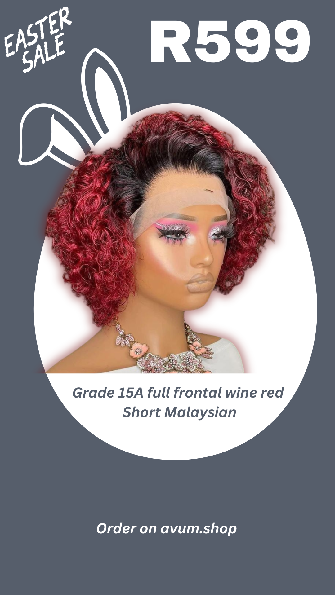 Wine red full frontal short Malaysian