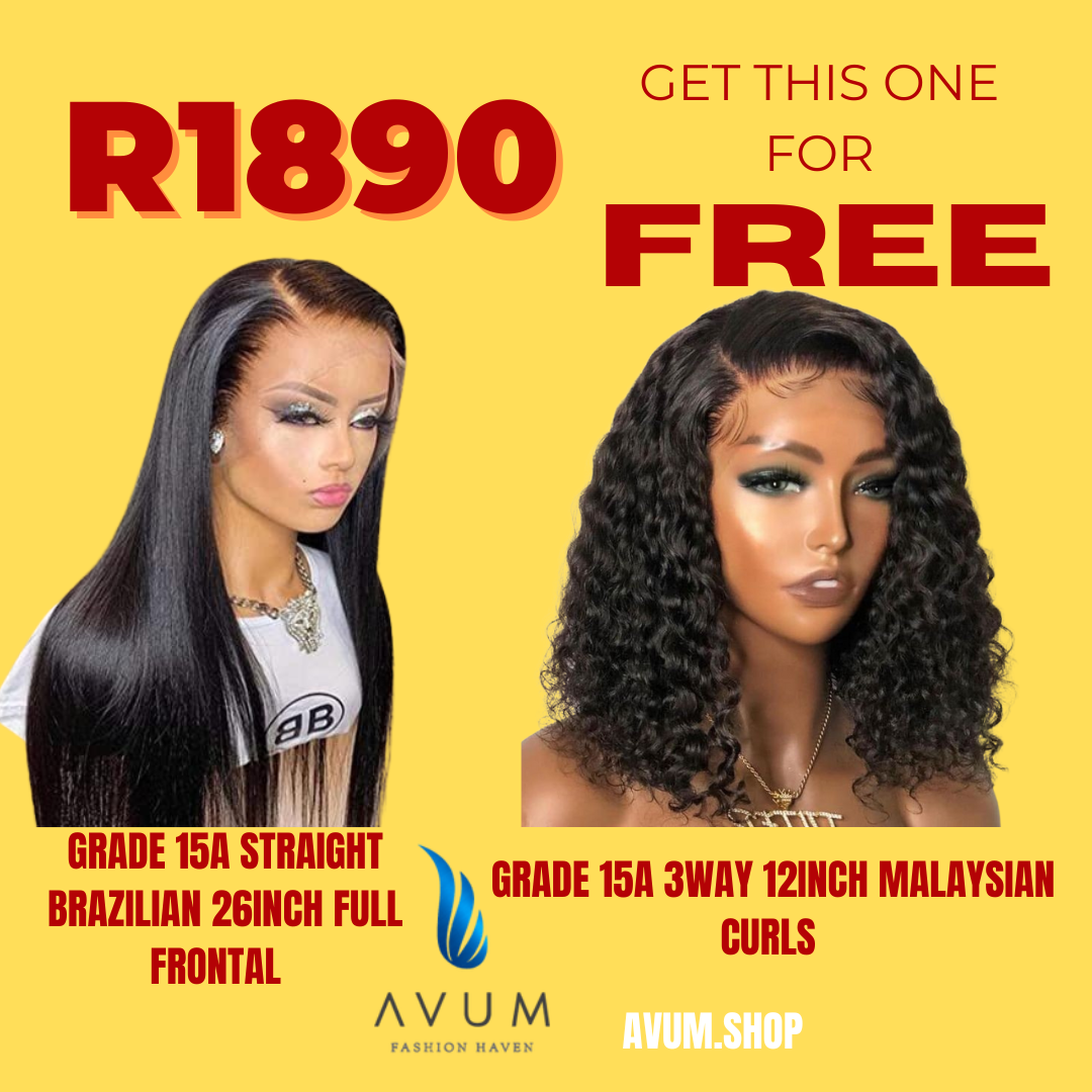 Straight 26Inch full frontal + free 3way 12Inch malaysian