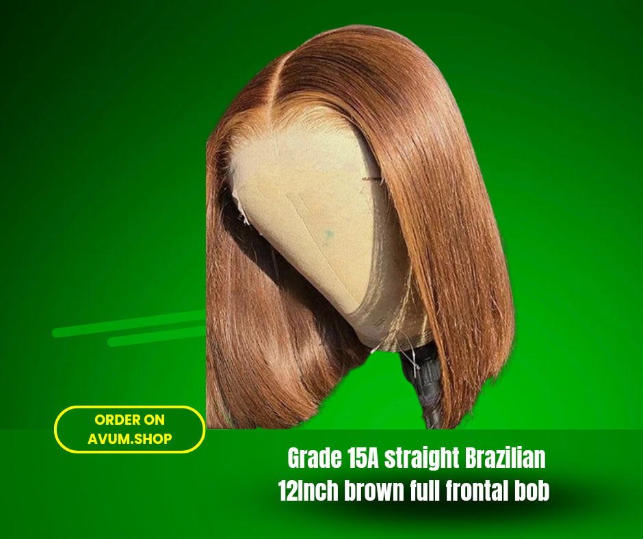 Brown 12Inch full frontal bob