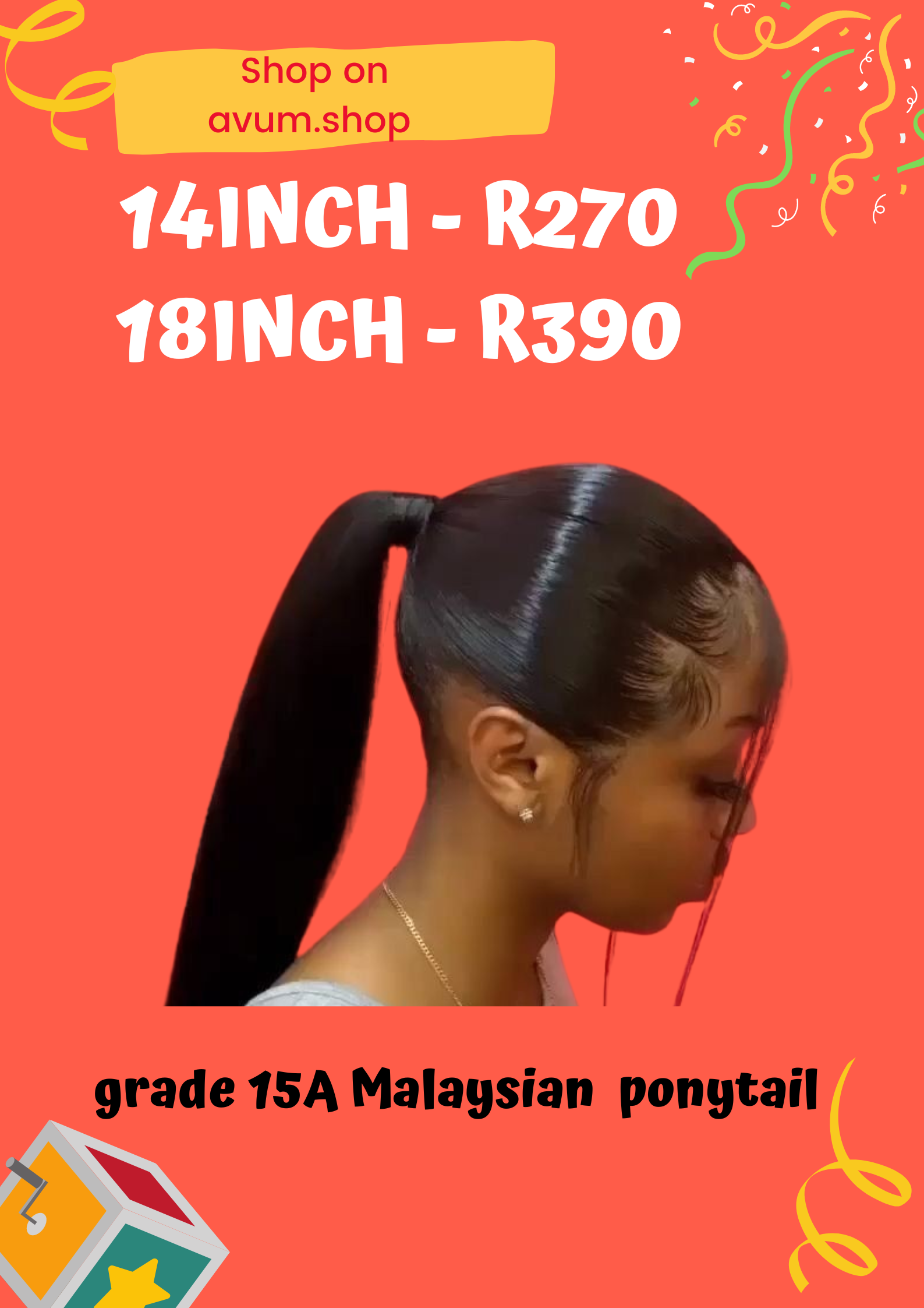 Straight Brazilian pony tail