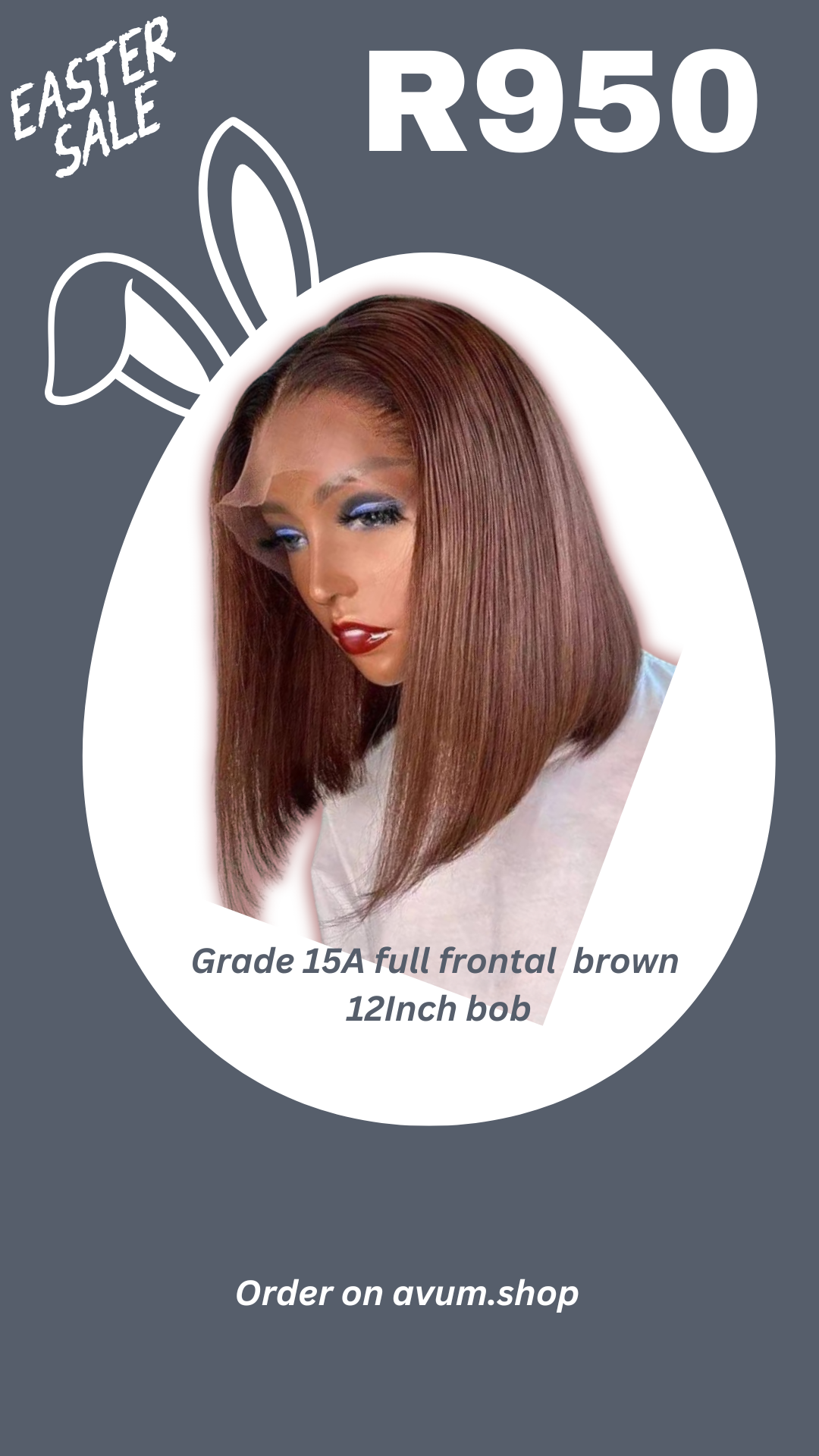 Brown 12Inch full frontal bob